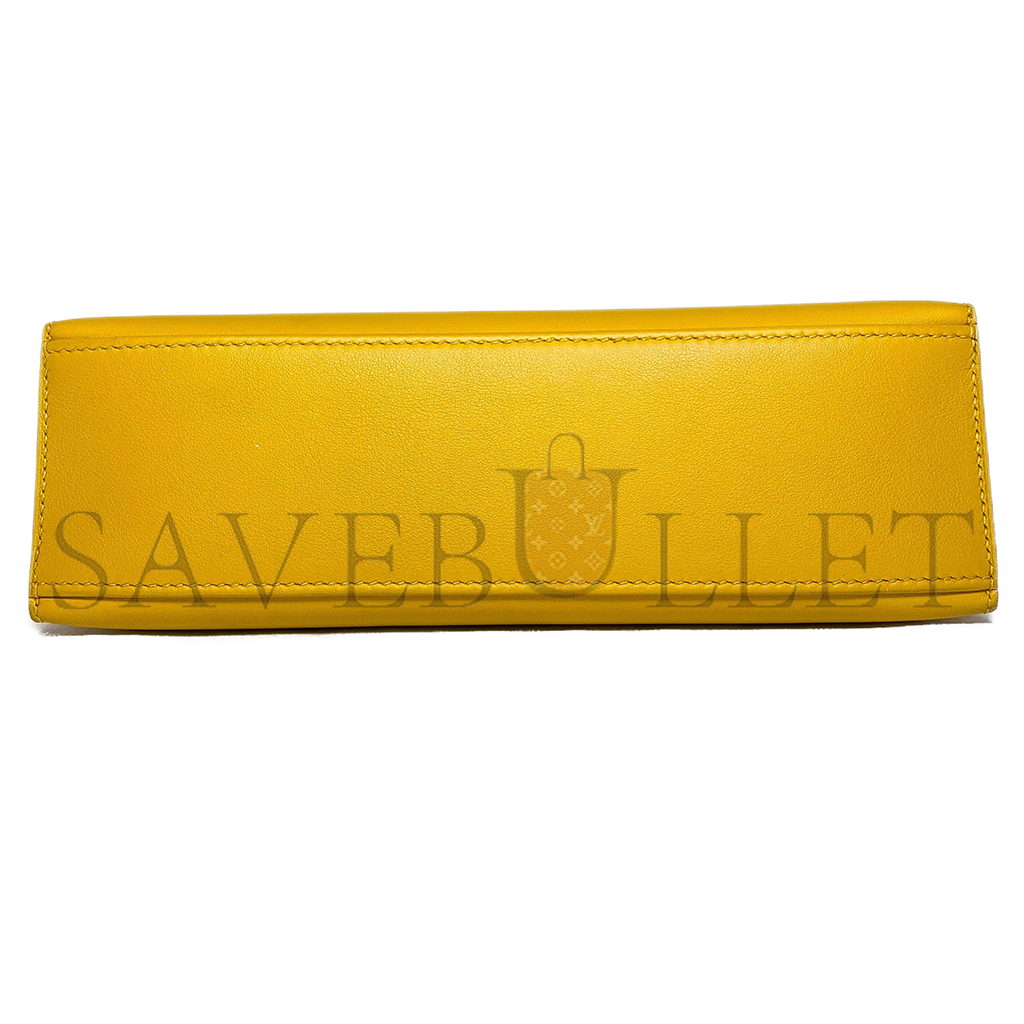 H**mes kelly pochette jaune ambre swift gold hardware (22*14*7cm)